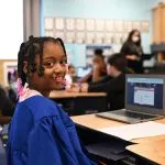 A close up on one of our microschool graduate students in our micro school classroom setting